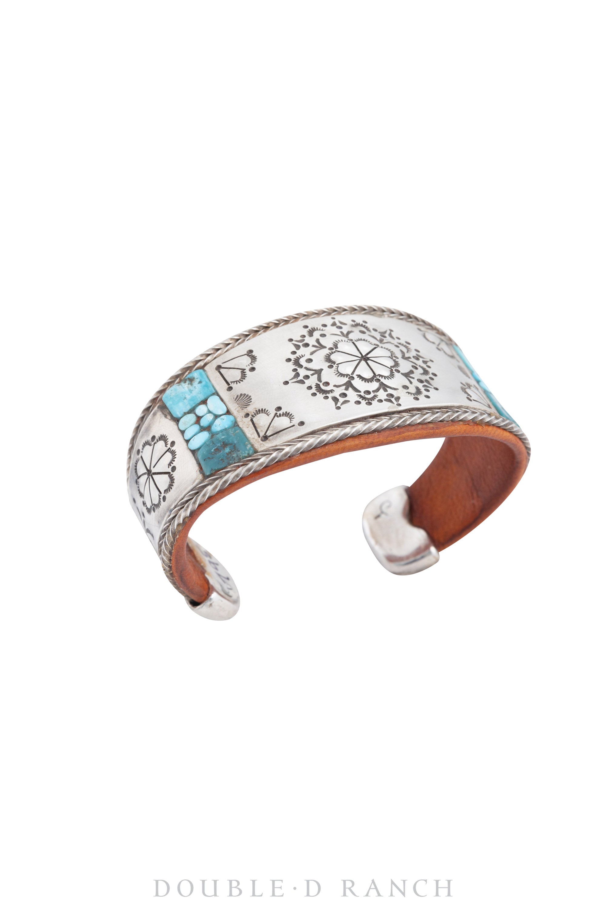 Cuff, Inlay, Turquoise, Leather Lined, Artisan, Charlie Favour, Contemporary, 3596