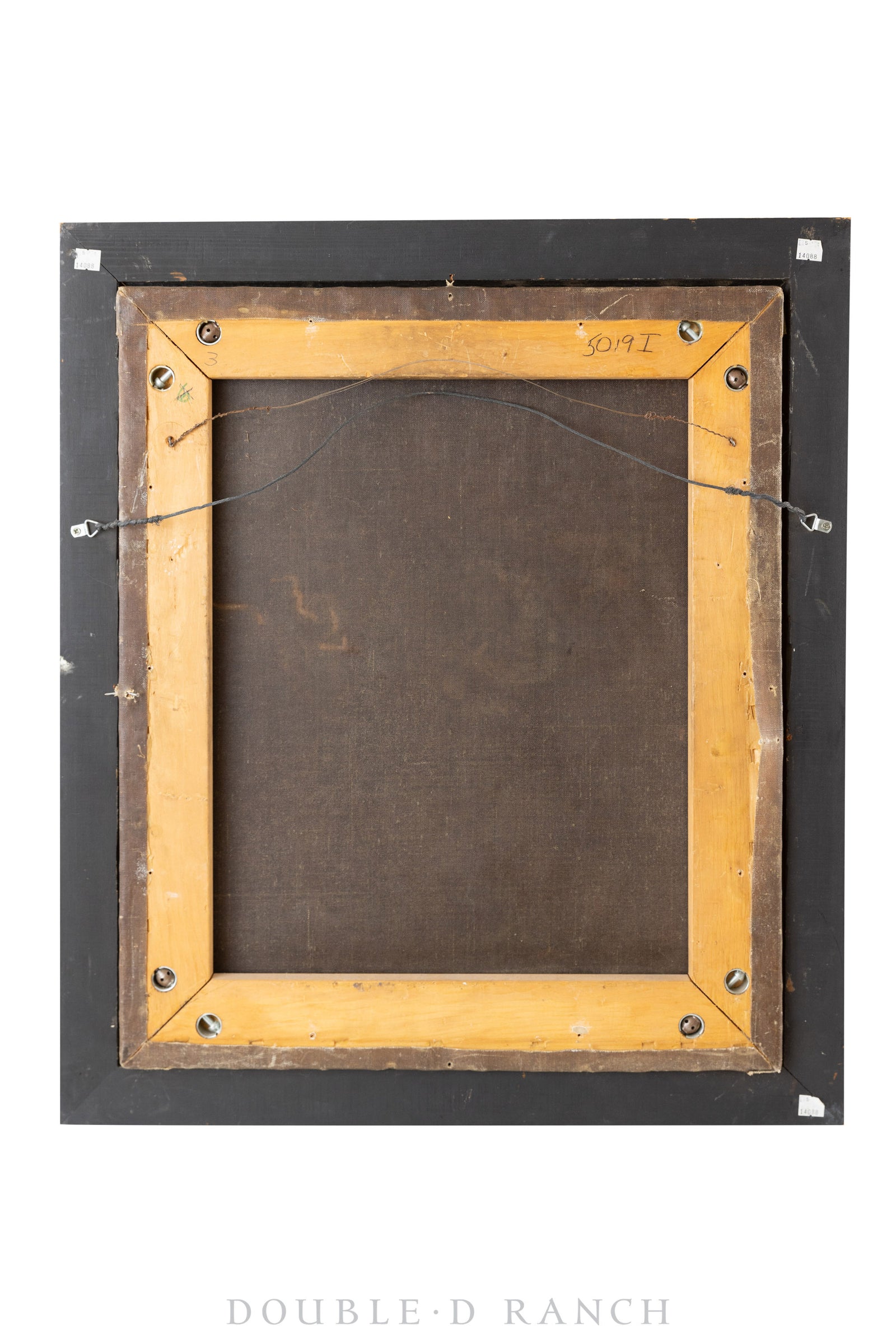 Art, Oil on Canvas, Plains Warrior, Burl Frame, C.F. White, Vintage, 1300