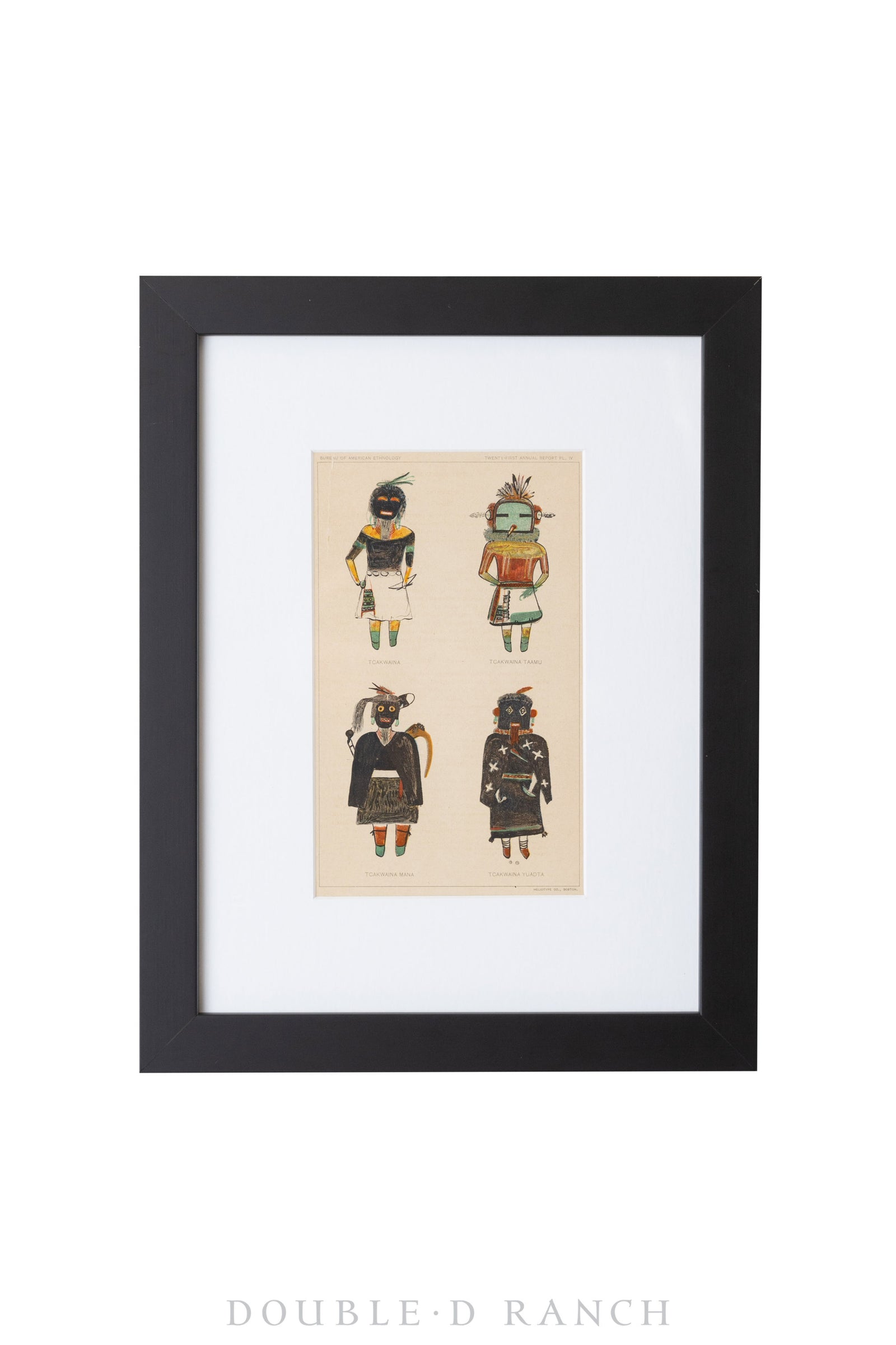 Art, Hand Colored Prints, Pair, Bureau of Ethnology, 21st Annual Report, Vintage, 1242