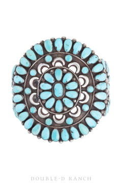 Cuff, Cluster, Turquoise, Lone Mountain, Large Oval, Vintage '60s, 357