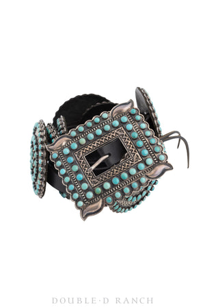 Belt, A Vintage, Concho, Turquoise, Snake Eye, Hallmark, Contemporary, 528