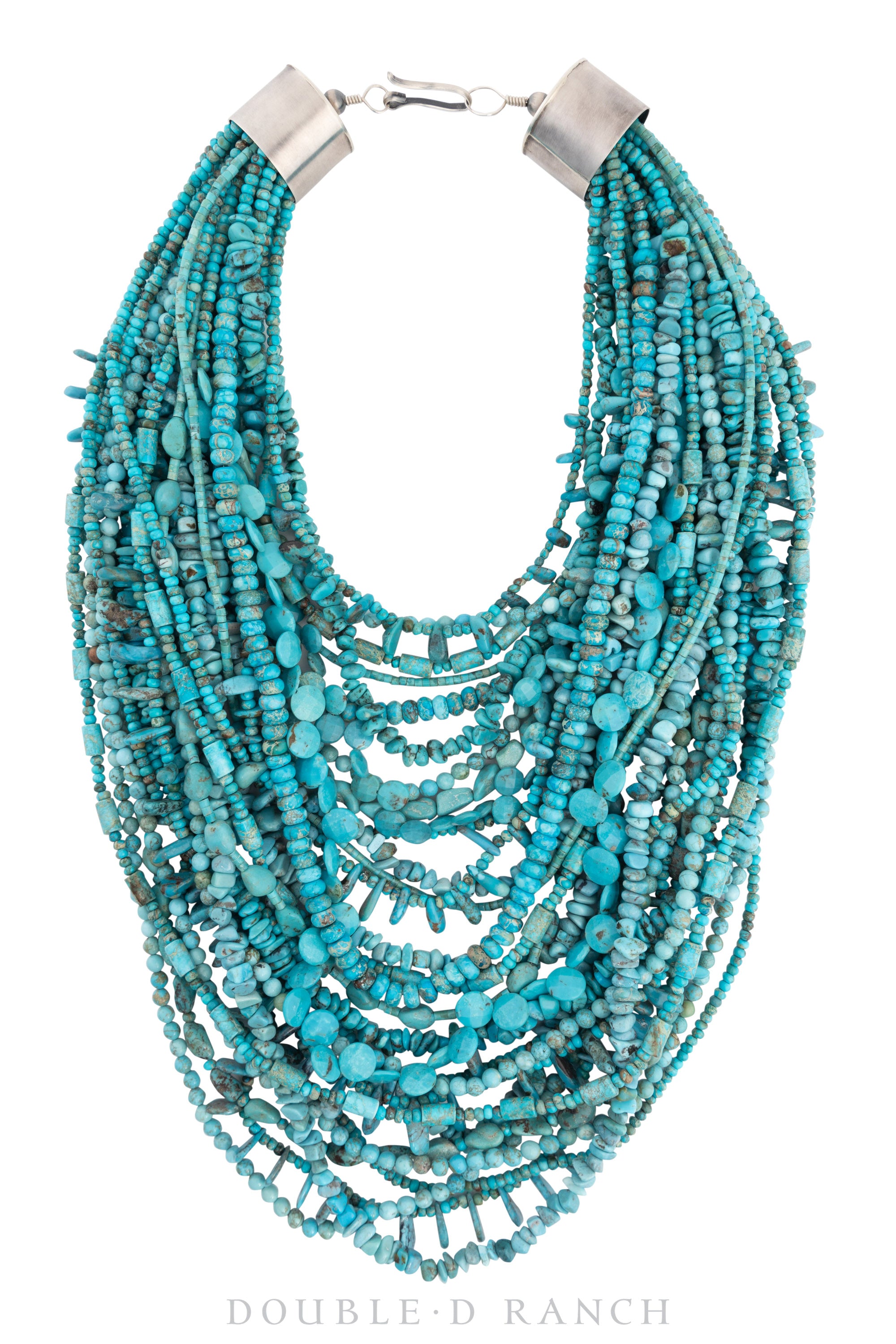 Necklace, Natural Stone, Turquoise, 30 Strand, Met Gala Style, Hallmark, Contemporary, 3112