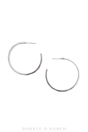 Earrings, Hoop, Onyx, Inlay, Contemporary, 1516B
