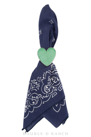 Scarf Slide, Turquoise, Heart, Contemporary, 921