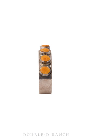 Cuff, Natural Stone, Orange Spiny, Row, Contemporary, 3387