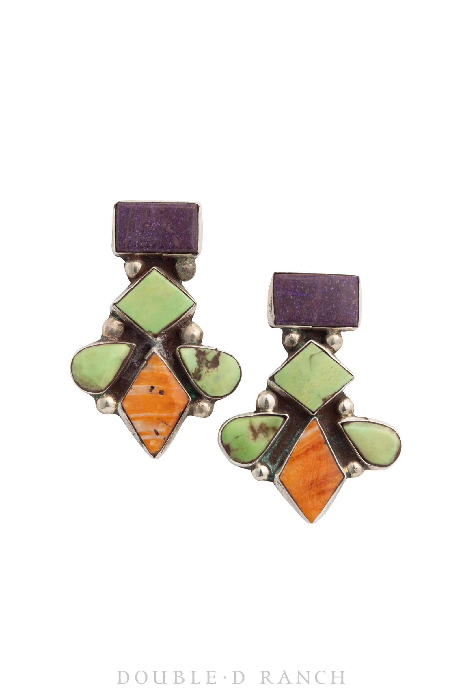 Earrings, Oscar Betz, Multi Stone, Hallmark, 1441