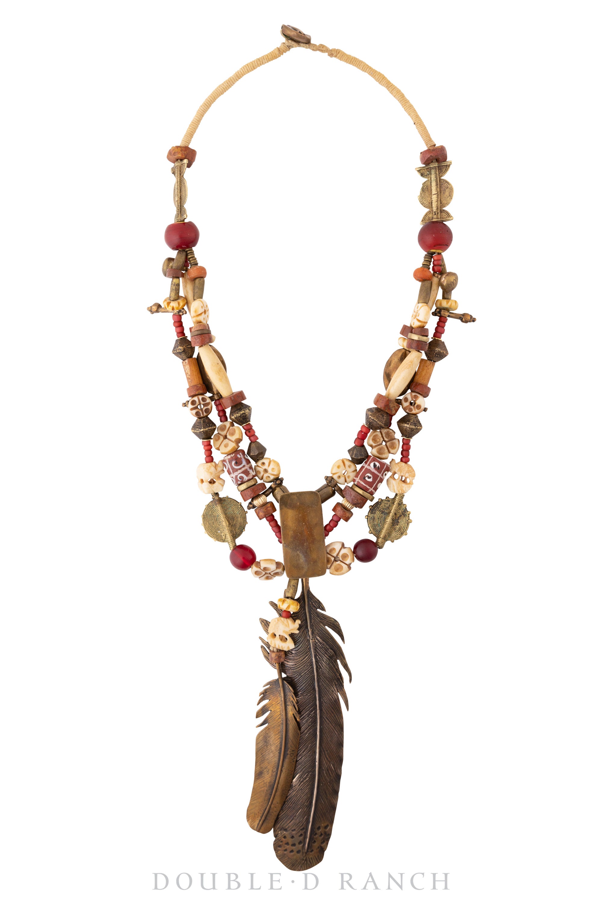 Necklace, Mummy's Bundle, Choker, Feather & Beads, Hallmark, Vintage, 1986