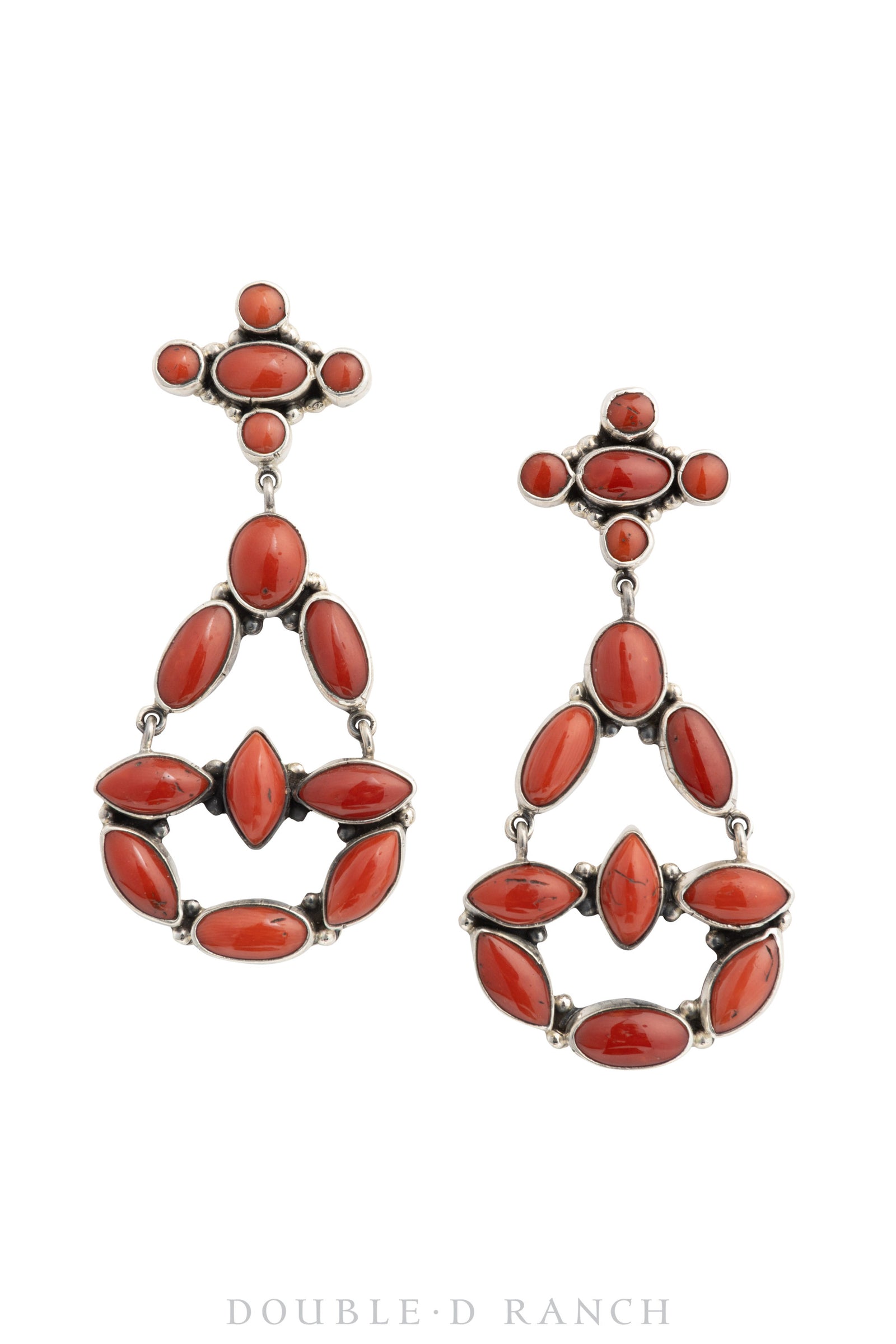 Earrings, Federico, Chandelier, Coral, Hallmark, Contemporary, 1538