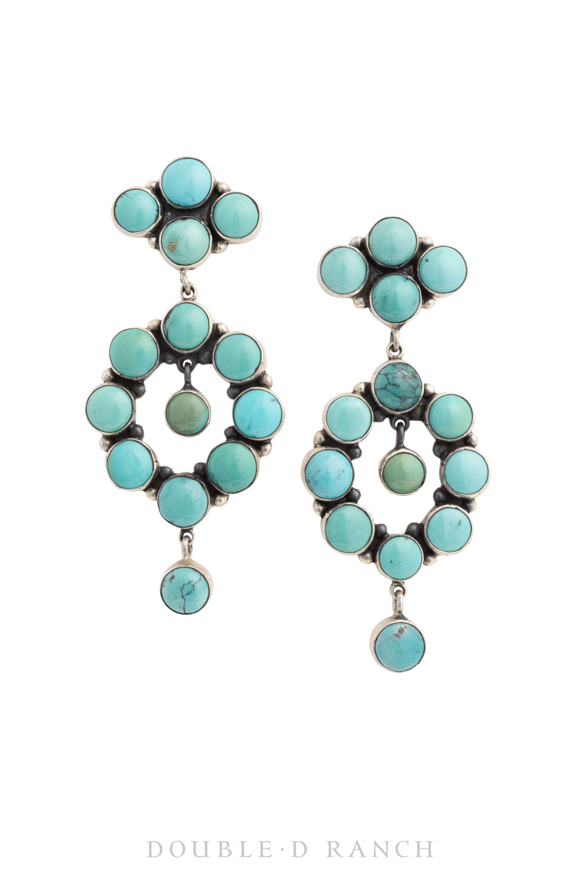 Earrings, Federico, Cluster, Turquoise, Hallmark, Contemporary, 1551