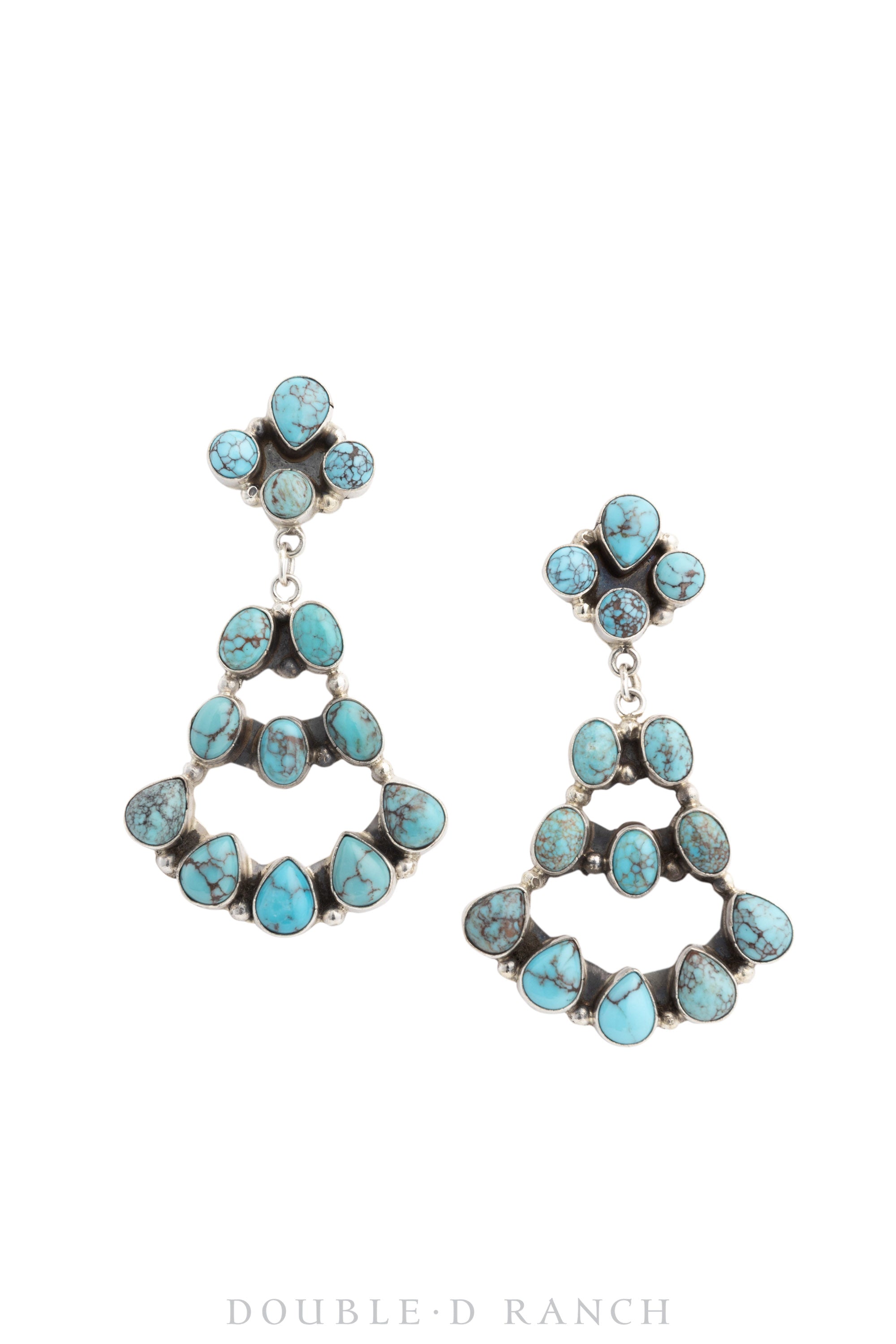 Earrings, Chandelier, Turquoise, Contemporary, 1528