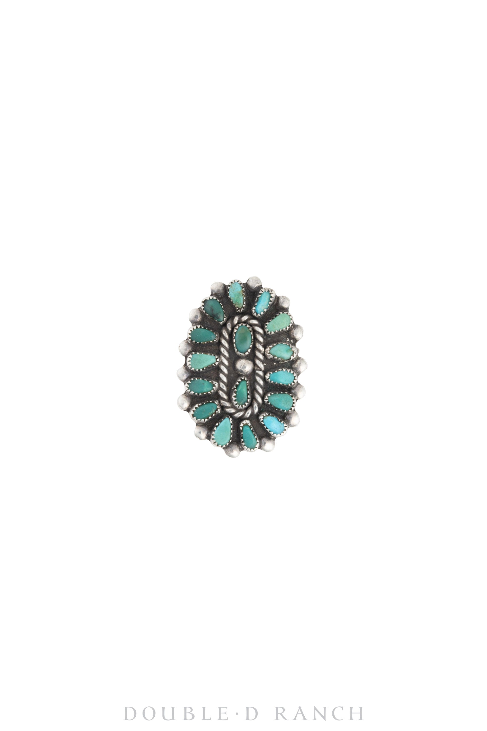 Ring, Cluster, Turquoise, Zuni, Vintage ‘40s, 1375
