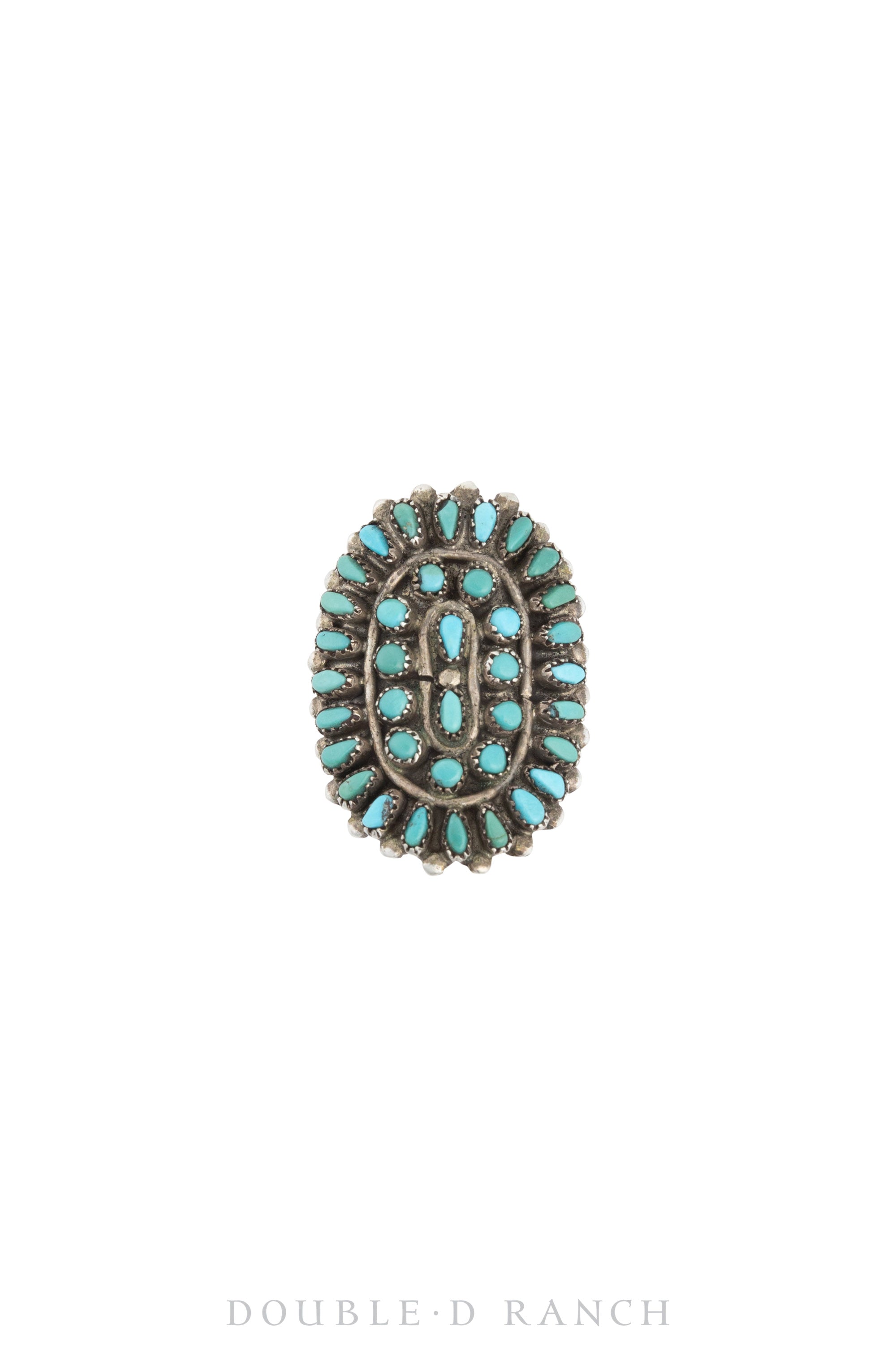 Ring, Cluster, Turquoise, Snake Eye, Vintage ‘40s, 1438