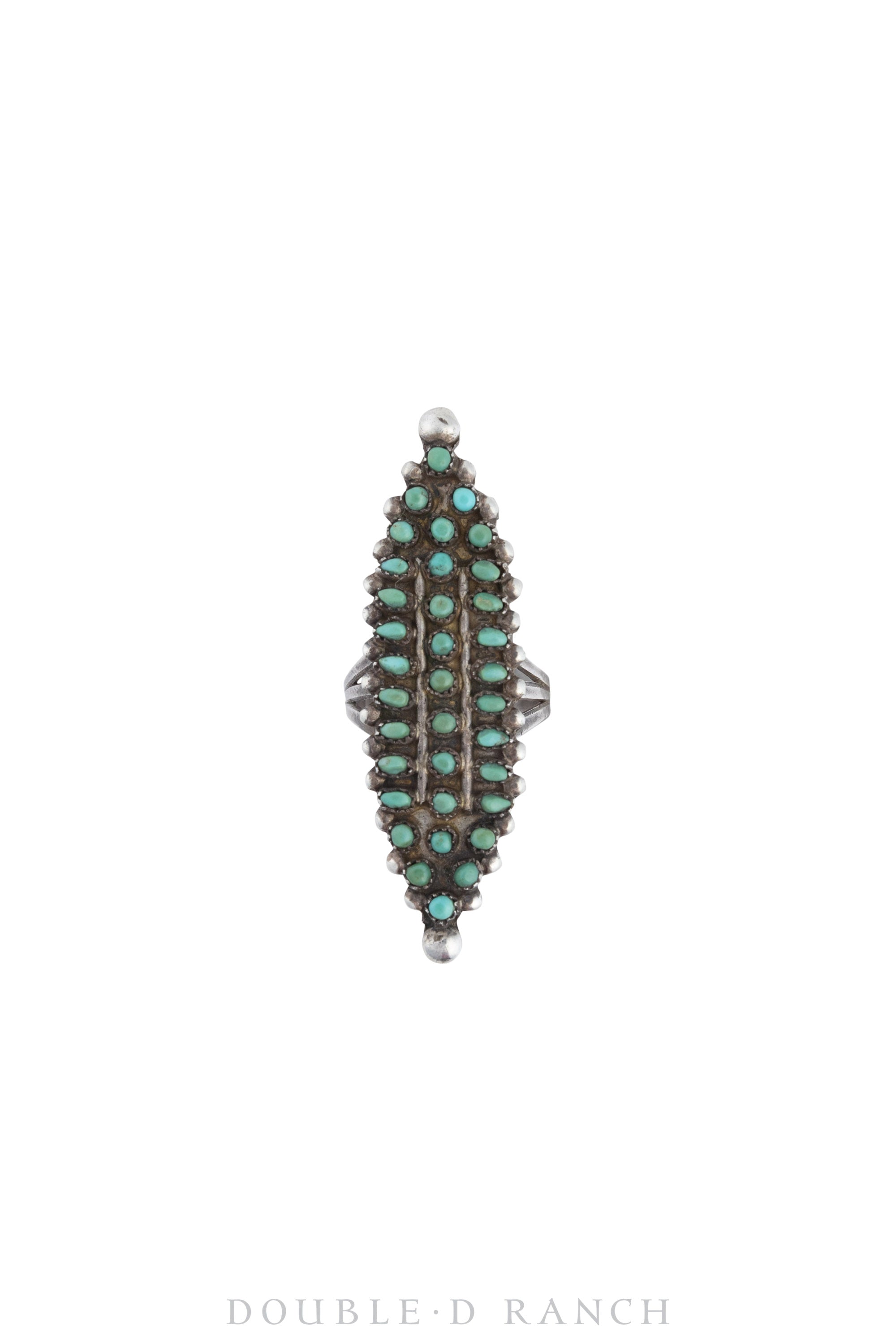 Ring, Cluster, Turquoise, Zuni Snake Eye, Vintage, 1431