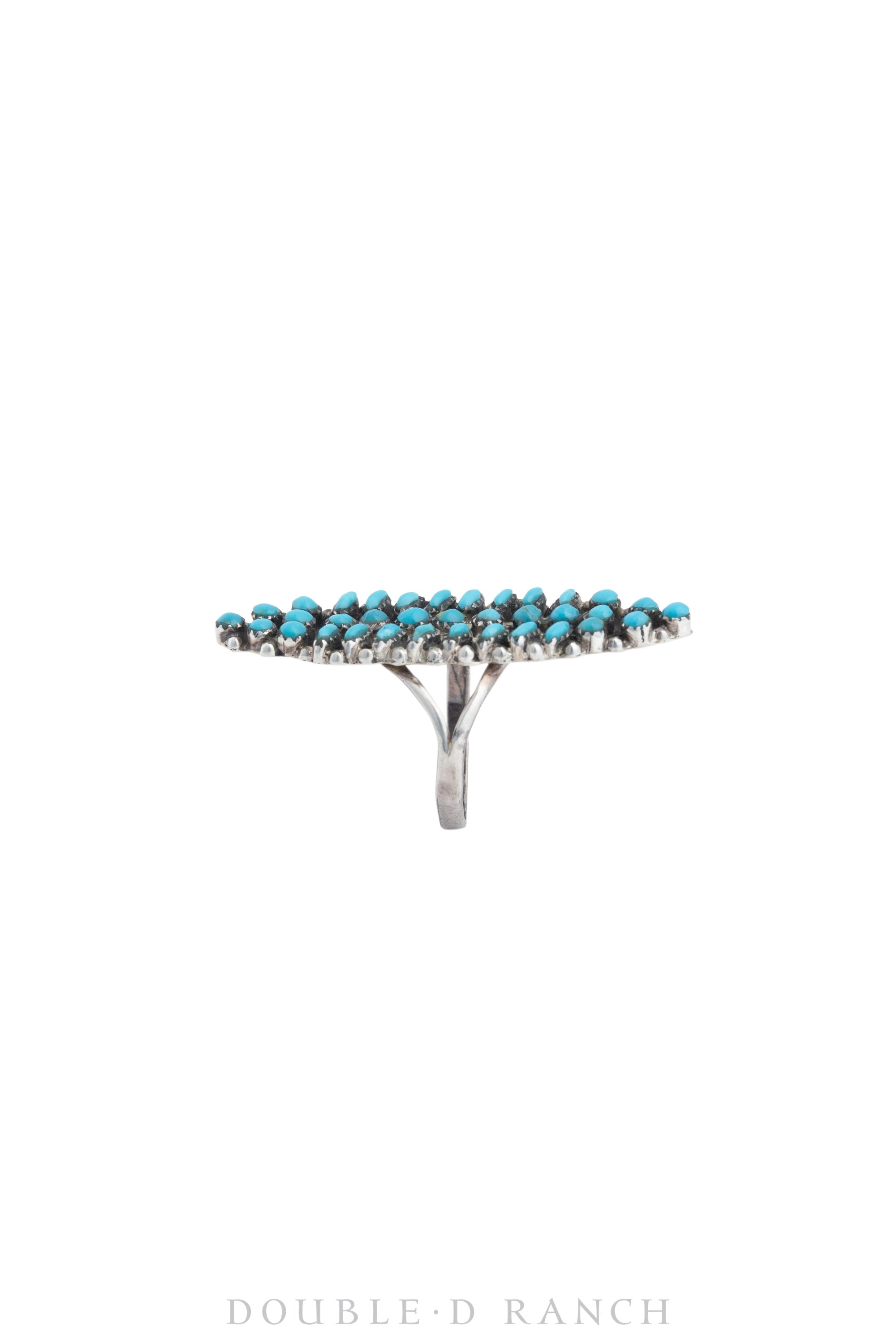 Ring, Cluster, Turquoise, Zuni Needlepoint, Vintage, 1447