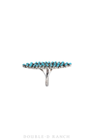 Ring, Cluster, Turquoise, Zuni Needlepoint, Vintage, 1447
