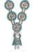 Necklace, Novelty, Turquoise, Kachina & Sun Faces, Vintage, Mid Century, 1993