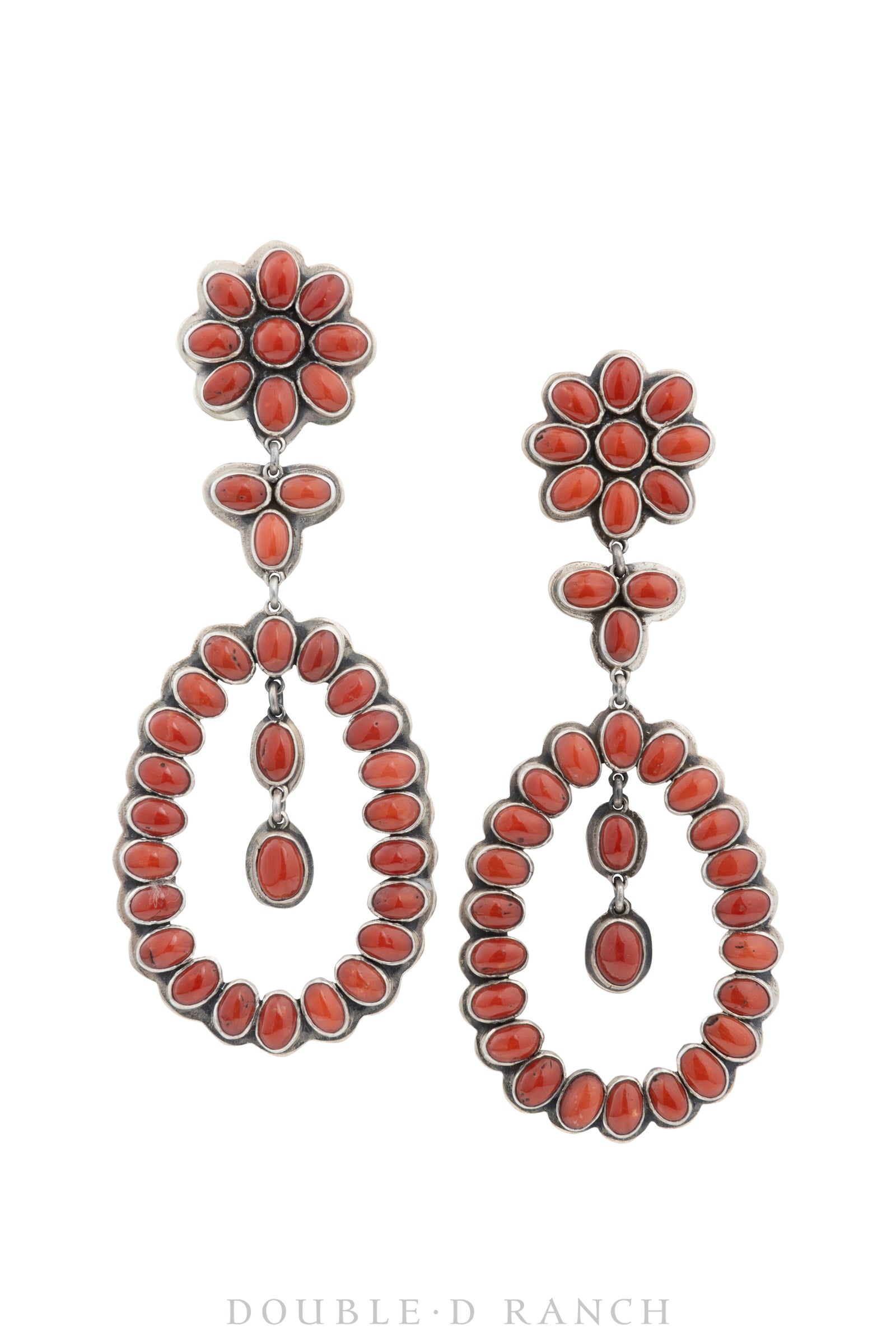 Earrings, Federico, Chandelier, Coral, Hallmark, Contemporary, 1537