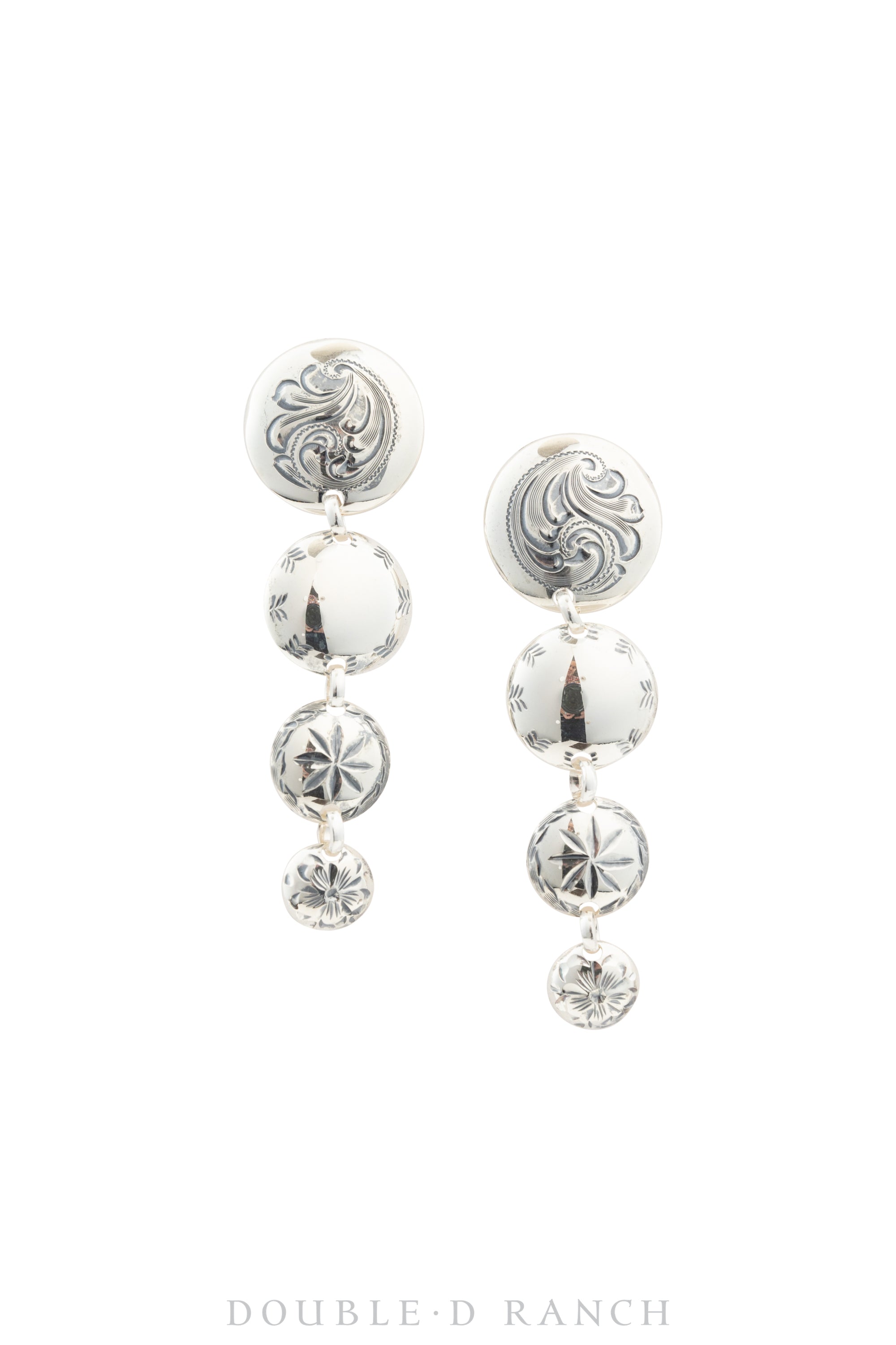 Earrings, Tiered, Western Engraved, Contemporary, 1300