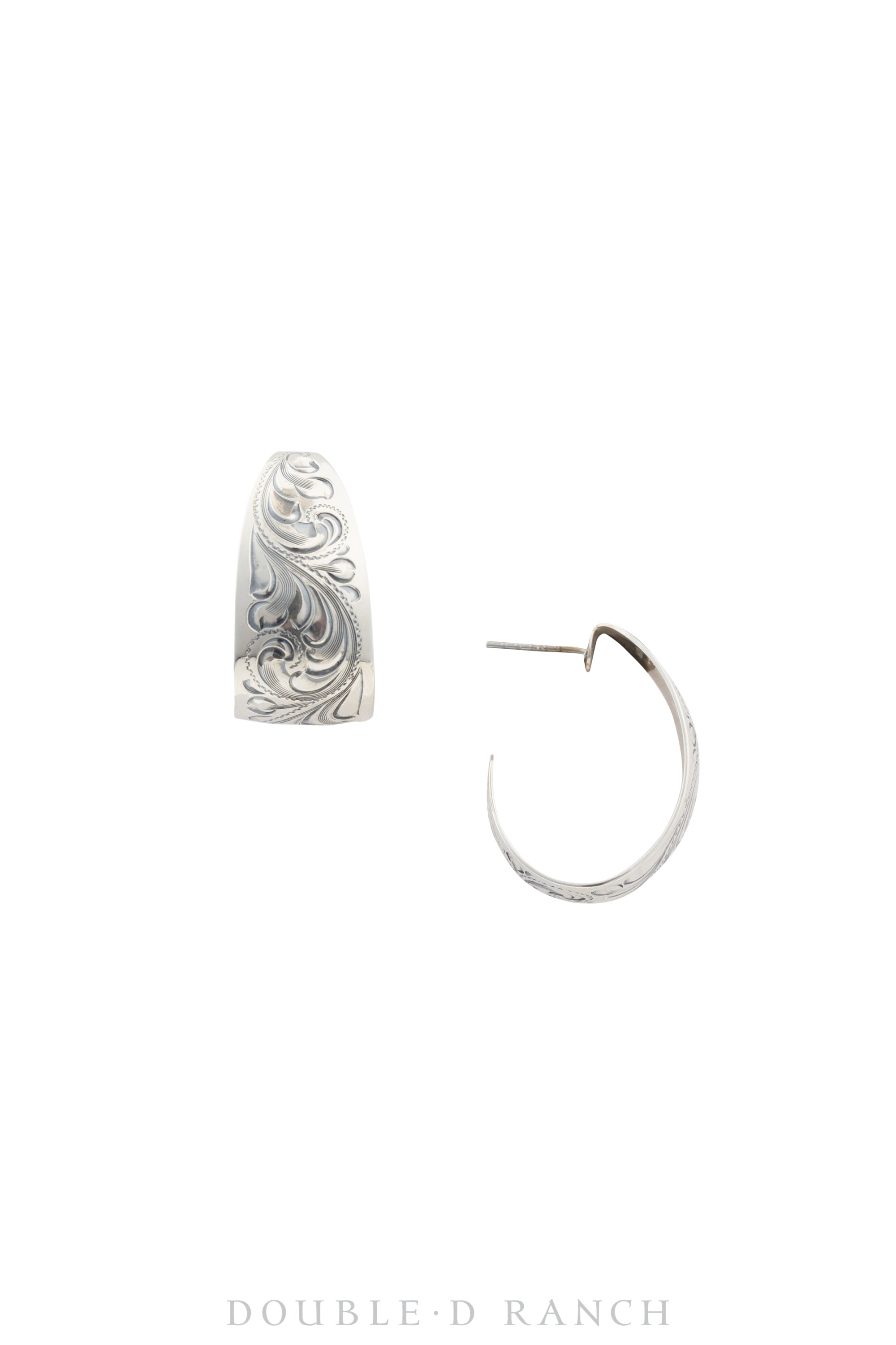 Earrings, Hoop, Western Engraved, Contemporary, 1315