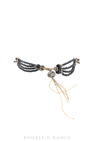Necklace, Mummy's Bundle, Collar, Black Jet, Prosperity Lizard, Vintage, 3136