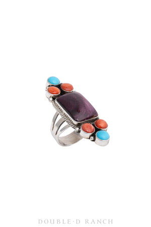 Ring, Multi Stone, Turquoise, Orange & Spiny Oyster, Hallmark, Contemporary, 1213