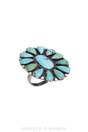 Ring, Cluster, Turquoise, Hallmark, Contemporary, 1231