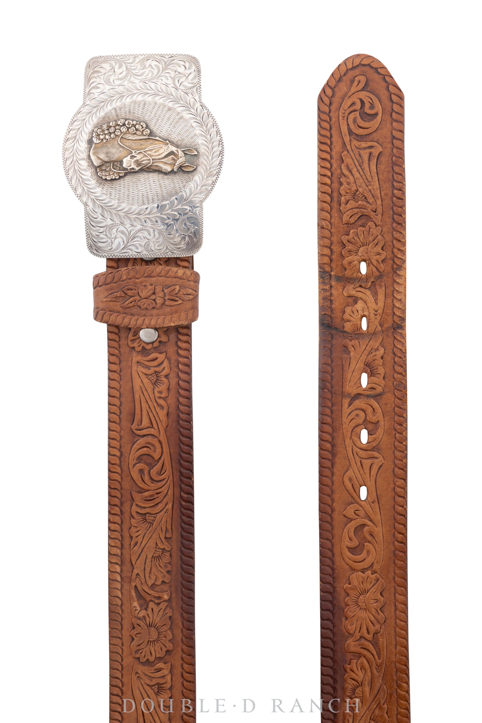 Belt, A Vintage, Western, Derby Horse With Scroll Engraving, Hallmark, Vintage, 548