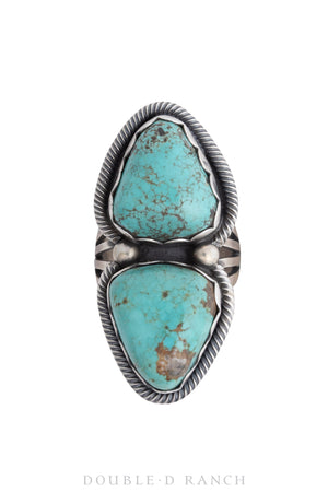 Ring, Natural Stone, Turquoise, Double Stone, Contemporary, 1207A