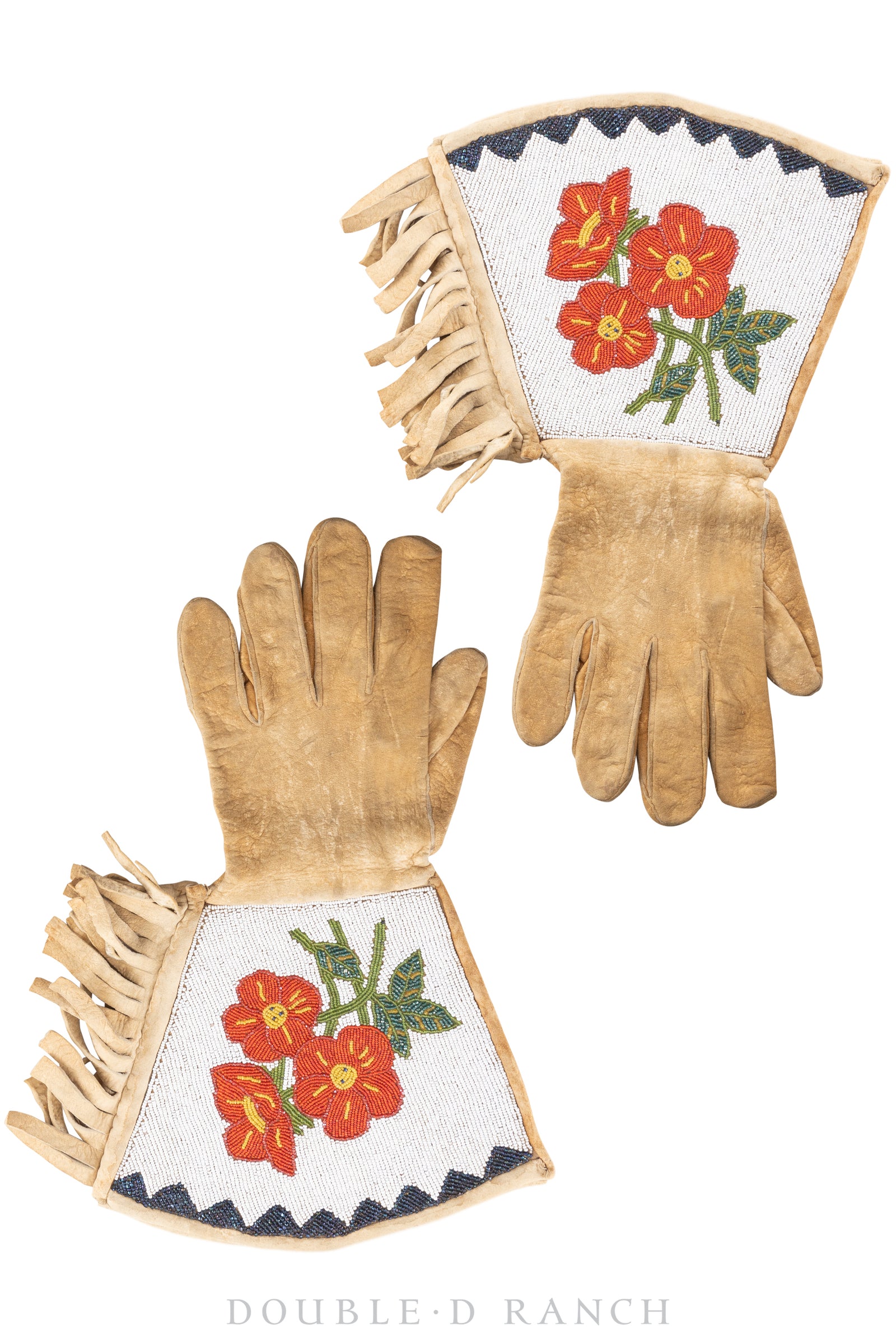 Miscellaneous, Gauntlets, Beaded Plains, Floral, Vintage, 834