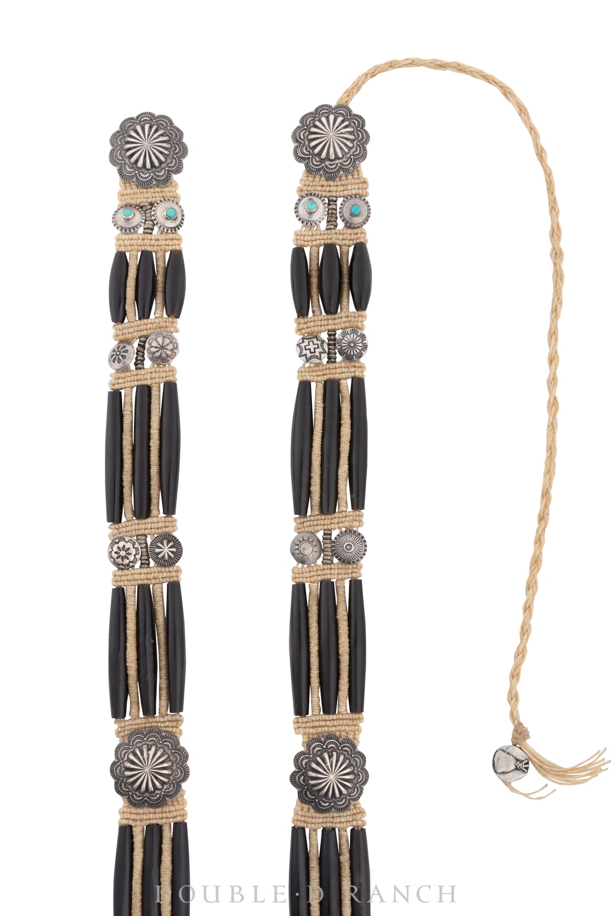 Belt, A Vintage, Concho, Hairpipe, Macrame, Hallmark, Vintage, 344