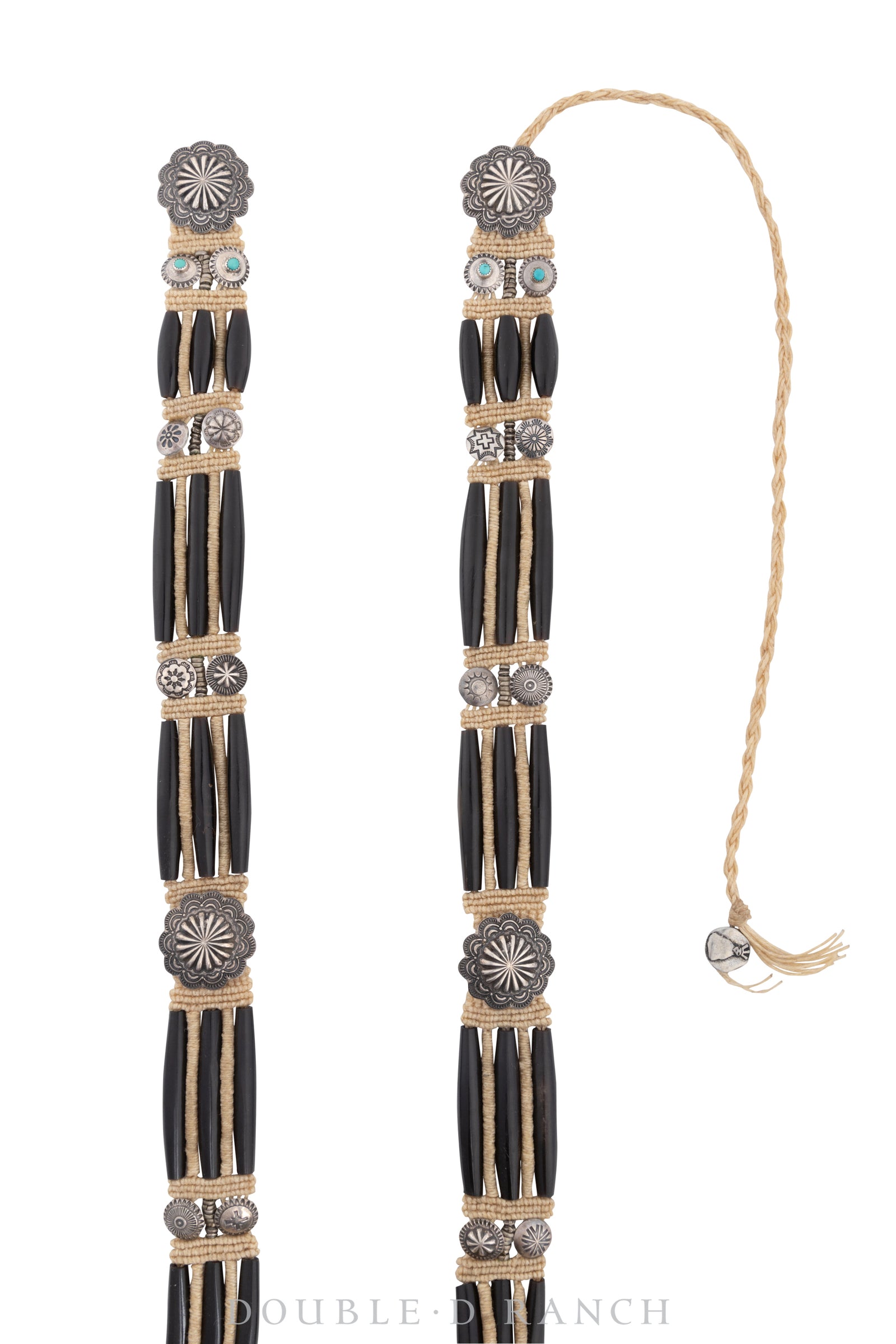 Belt, A Vintage, Concho, Hairpipe, Macrame, Hallmark, Vintage, 344