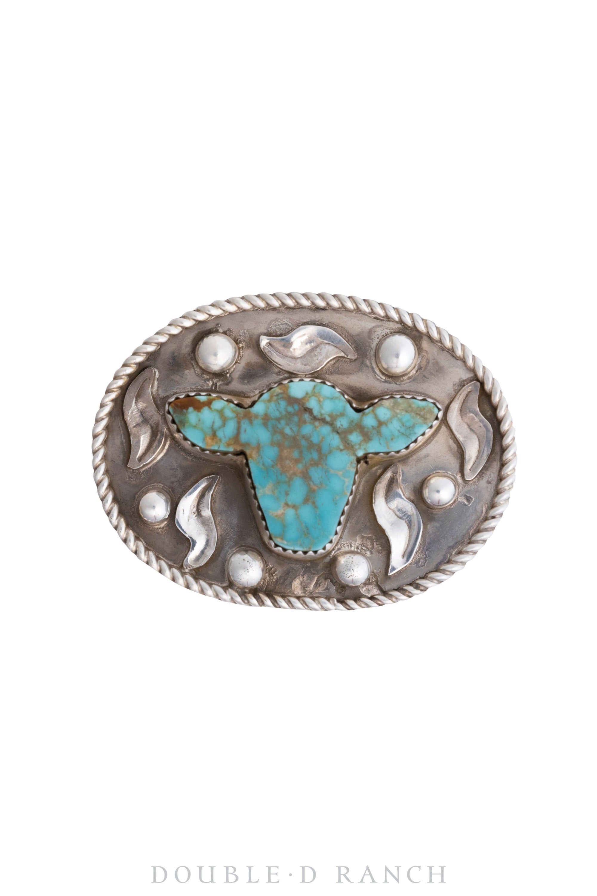 Ring, Novelty, Buckle, Turquoise, Sterling Silver, Hallmark, Contemporary, 1223