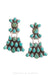 Earrings, Oscar Betz, Fan, Turquoise, Hallmark, Contemporary, 1595