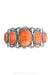 Cuff, Natural Stone, Orange Spiny Oyster, 5 Stones, Hallmark, Contemporary, 3421