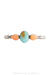 Cuff, Turquoise & Orange Spiny Oyster, 3 Stones, Hallmark, Contemporary, 3437