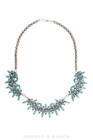 Necklace, bib, Turquoise, Vintage, 2931
