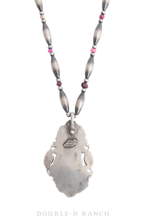 Necklace, Pink Conch with Garnet Jewels, Contemporary, 2976