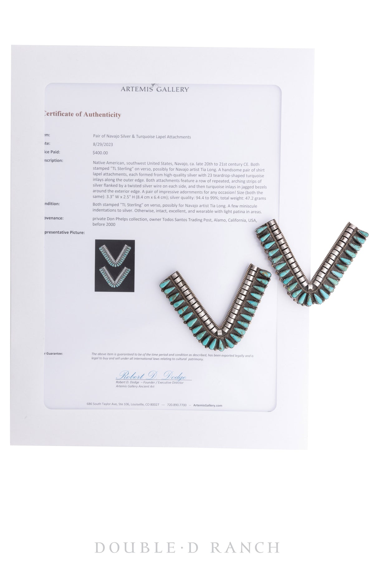 Collar Tabs, Turquoise, Cluster, Hallmark, Vintage, 891