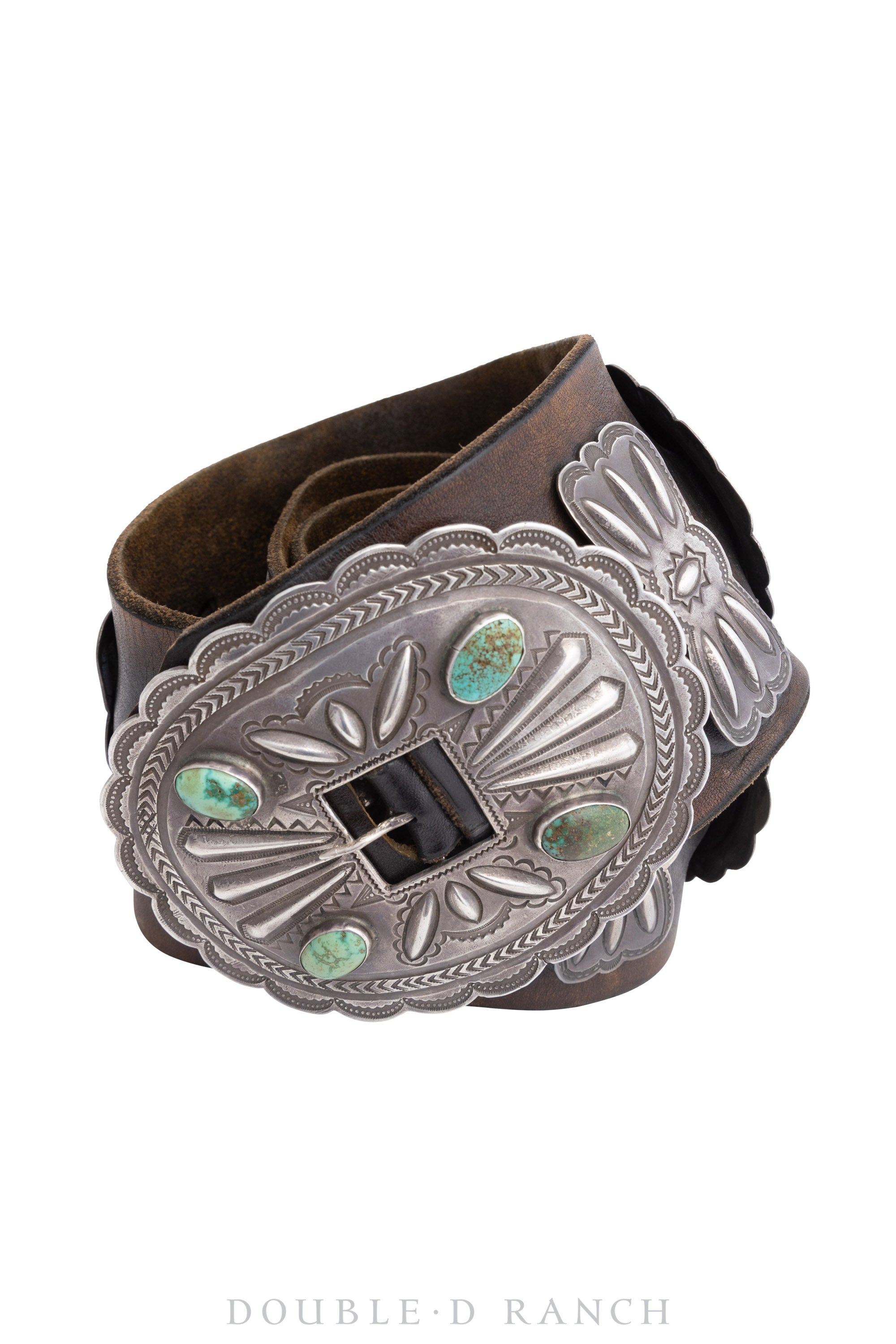 Belt, Concho, 1st Phase Concho with Third Phase Buckle, First-Quarter 20th Century, Antique with Provenance, 145