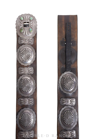 Belt, Concho, 1st Phase Concho with Third Phase Buckle, First-Quarter 20th Century, Antique with Provenance, 145
