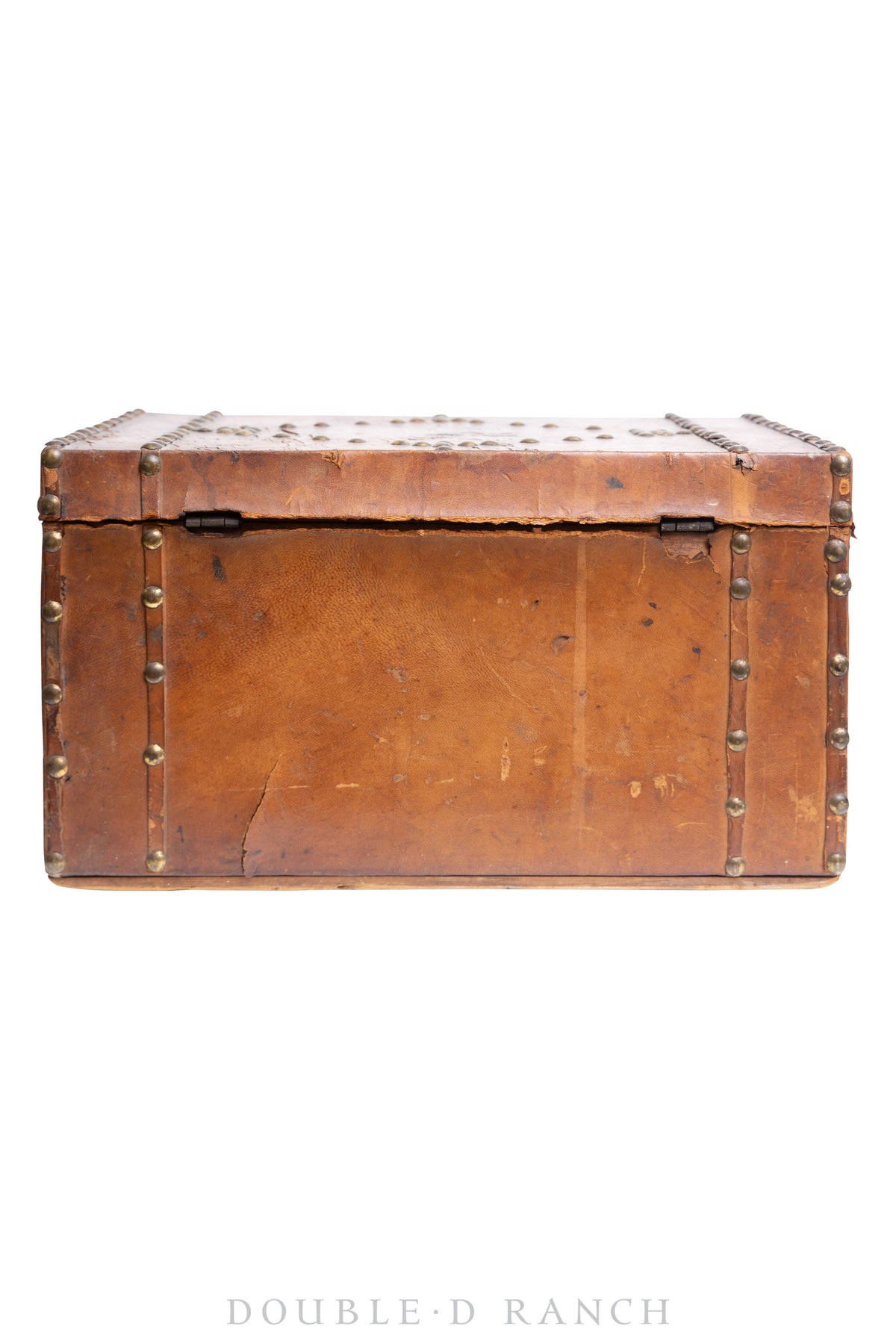 Furniture, Trunk, Leather, Studded, Vintage, 258