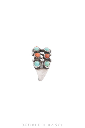 Ring, Cluster, Turquoise & Coral, Vintage, ‘40s, 1257