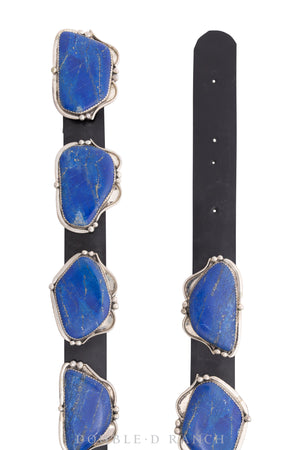 Belt, A Vintage, Concho, Lapis Lazuli, Huge Specimens, Hallmarked, Vintage, 498