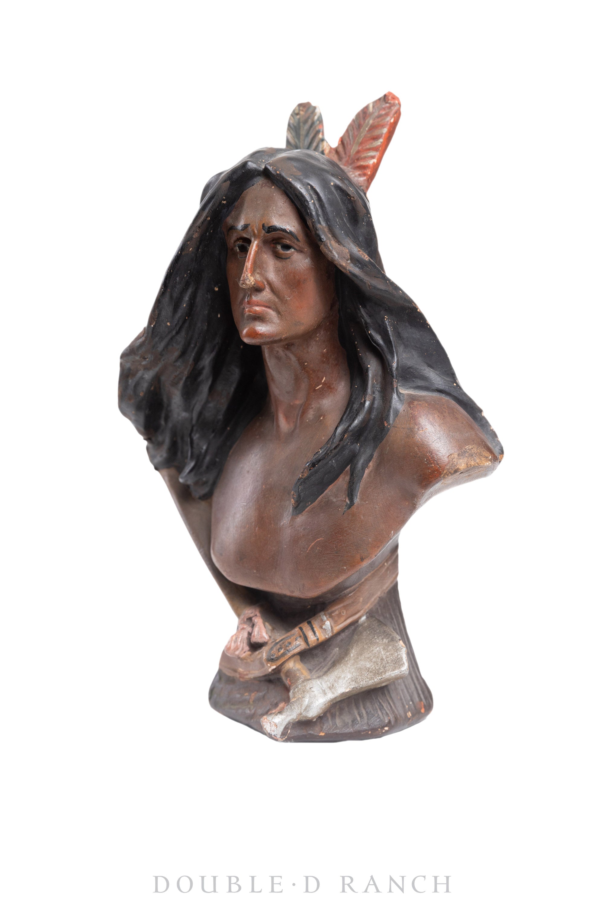 Miscellaneous, Folk Art, Native American Bust, Native American, Tobacco Advertising, Early 20th Century, 812
