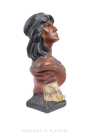 Miscellaneous, Folk Art, Native American Bust, HIAWATA, Tobacco Advertising, ©1910, 809