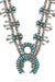 Necklace, Squash Blossom, Turquoise, Unusual Hand Cut Stones, Zuni, Vintage, 3002
