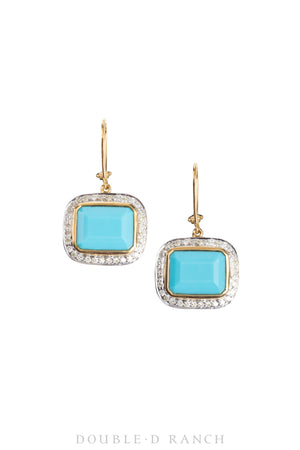 Earrings, Diamond Collection, Turquoise with Diamonds,  Contemporary, 1294B