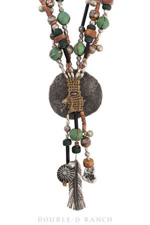 Necklace, Mummy's Bundle,Petroglyphs With Antique Trade Beads, Hallmark, Vintage, 3155B