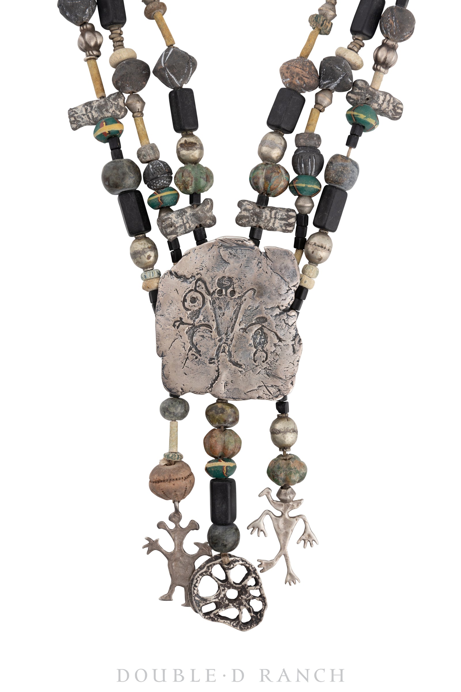 Necklace, Mummy's Bundle,Petroglyphs With Antique Trade Beads, Hallmark, Vintage, 3155