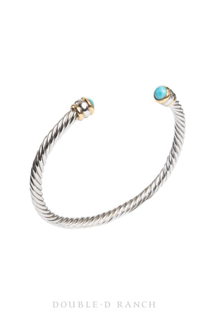 Cuff, Diamond Collection, Rope, Turquoise, Contemporary, 3481